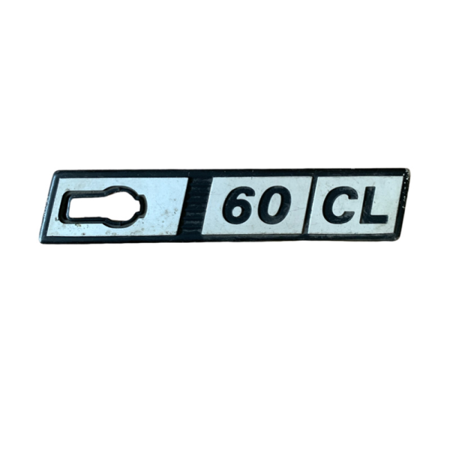Scritta Stemma Logo Parafango Anteriore Fiat "60 CL" (Usata Originale)