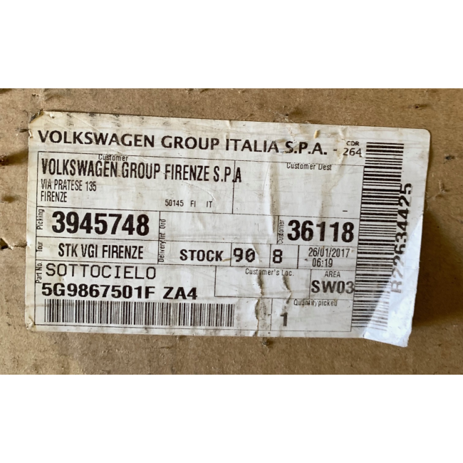Sotto Cielo Interno Volkswagen Golf (Originale Nuovo)